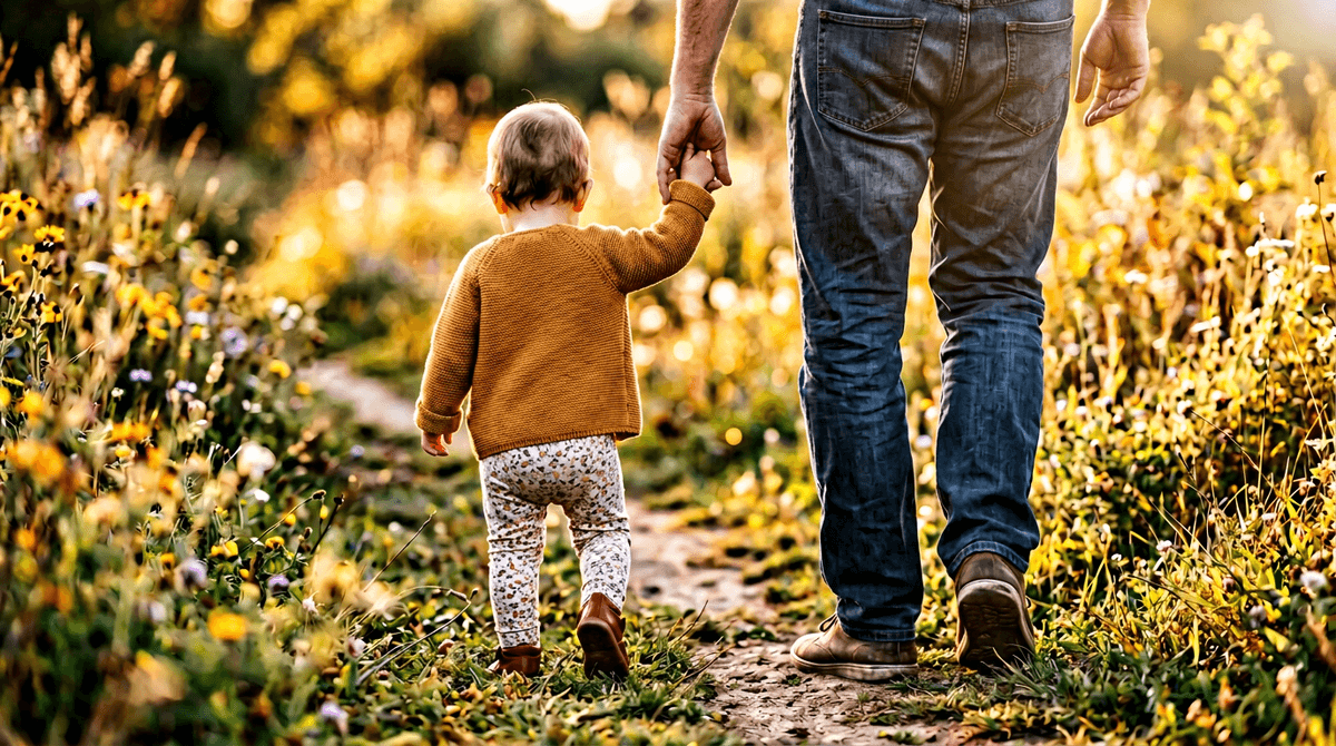 Parent and child walking hand in hand